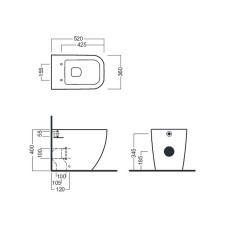 Унитаз Hatria Bianca Y3AL01 приставной без сиденья
