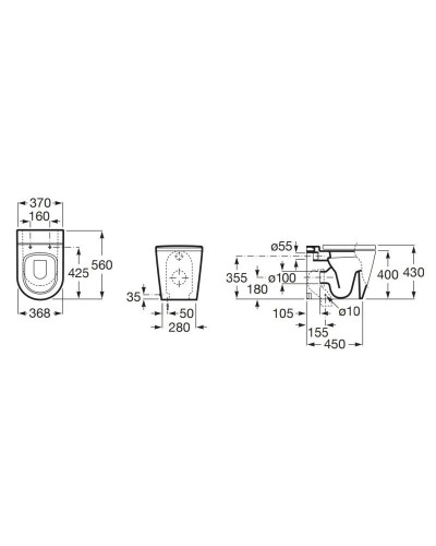 Приставной унитаз Roca Inspira 347527000