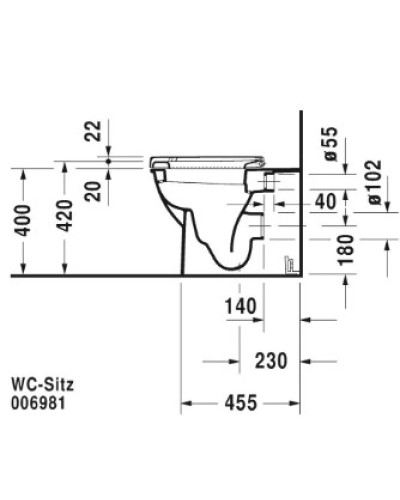 Приставной унитаз Duravit Darling New 2139090000