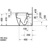 Приставной унитаз Duravit Starck 2 2128090000