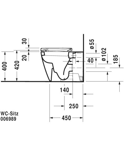 Приставной унитаз Duravit Starck 2 2128090000
