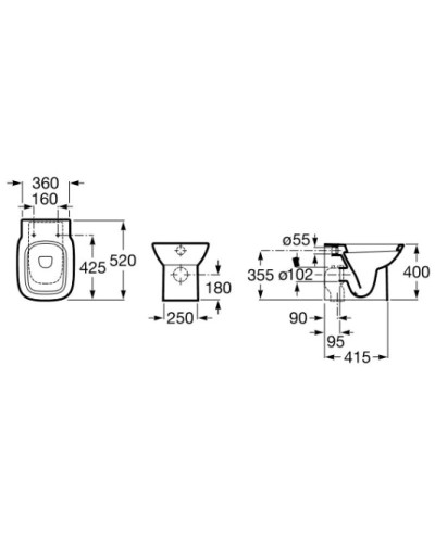 Приставной унитаз Roca Debba 347996000