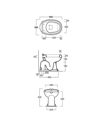 Унитаз Simas Arcade AR801bi приставной без бачка и сиденья