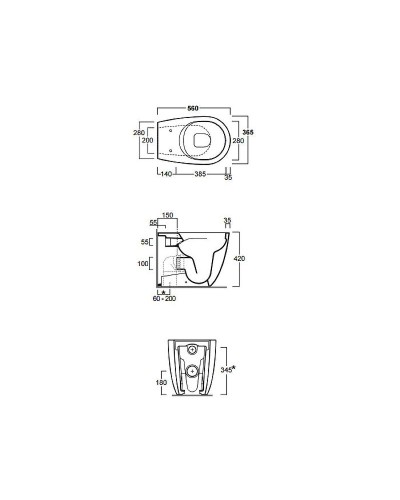 Унитаз Simas Vignoni VI01bi приставной без сиденья