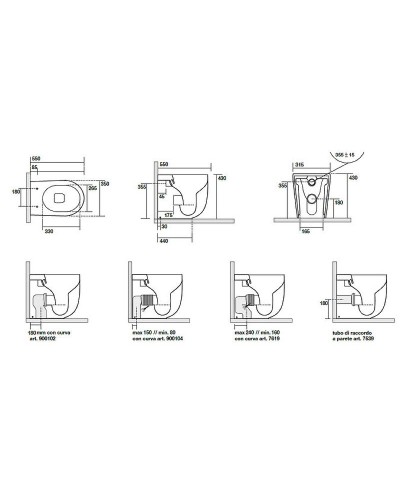Унитаз Kerasan Nolita 531830 приставной Белый матовый без сиденья