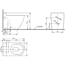Приставной безободковый унитаз Toto NC CW763PB#XW