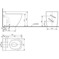 Приставной безободковый унитаз Toto NC CW763PB#XW