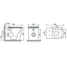 Унитаз Ceramica Nova Cubic CN1809 приставной с сиденьем Микролифт