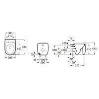 Приставной безободковый унитаз Roca Beyond 3470B7000