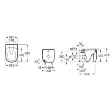 Приставной безободковый унитаз Roca Beyond 3470B7000