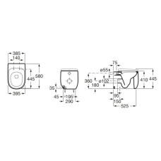 Приставной безободковый унитаз Roca Beyond 3470B7000