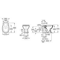 Приставной безободковый унитаз Roca Carmen 3440A9000