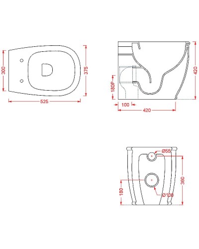 Унитаз Artceram Atelier ATV002 05 00 приставной Белый матовый без сиденья