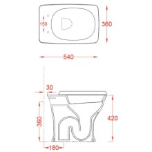 Приставной унитаз Artceram Civitas CIV002 01 00 bi