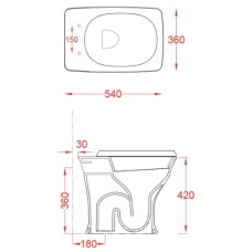 Приставной унитаз Artceram Civitas CIV002 01 00 bi