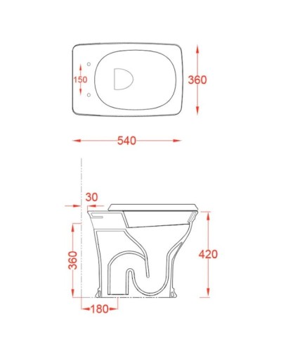 Приставной унитаз Artceram Civitas CIV002 01 00 bi