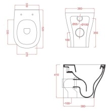 Приставной унитаз Artceram Ten TEV002 01 00 bi