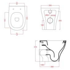 Приставной унитаз Artceram Ten TEV002 01 00 bi
