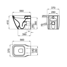 Приставной унитаз Noken Essence C N365850109