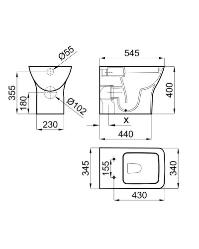 Приставной унитаз Noken Urban-C N369225470