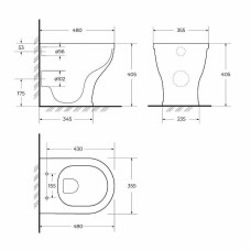 Унитаз Cezares Giubileo CZR-265-CBR приставной без сиденья