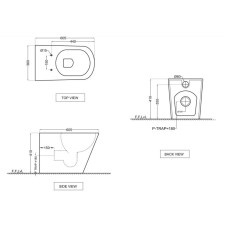 Приставной безободковый унитаз с сиденьем микролифт Jaquar Aria ARS-WHT-39955