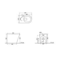 Приставной безободковый унитаз с сиденьем микролифт Jaquar Opal OPS-WHT-15955NUF