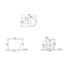 Приставной безободковый унитаз с сиденьем микролифт Jaquar Opal OPS-WHT-15955NUF