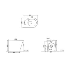 Приставной безободковый унитаз с сиденьем микролифт Jaquar Opal OPS-WHT-15955NUF