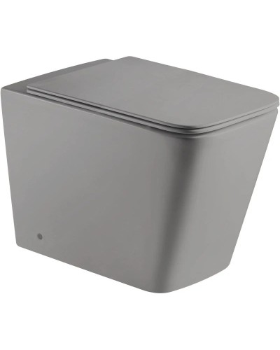 Приставной безободковый унитаз с сиденьем микролифт WeltWasser Gelbach 002MT-GR