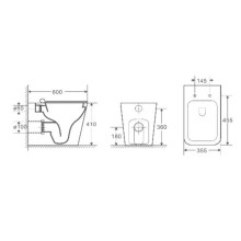 Приставной безободковый унитаз с сиденьем микролифт WeltWasser Gelbach 002MT-GR