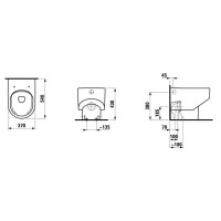 Приставной безободковый унитаз Laufen Sonar 8.2334.1.000.000.1