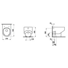Приставной безободковый унитаз Laufen Sonar 8.2334.1.000.000.1
