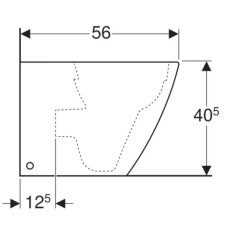 Приставной безободковый унитаз Geberit iCon Square 211910000