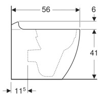 Приставной безободковый унитаз Geberit Citterio 500.512.01.1
