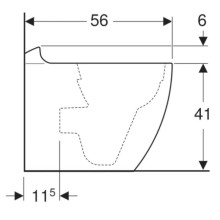 Приставной безободковый унитаз Geberit Citterio 500.512.01.1