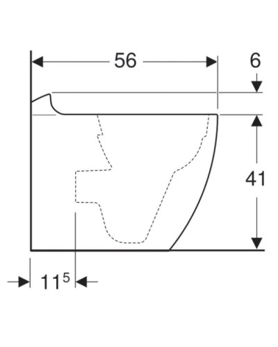 Приставной безободковый унитаз Geberit Citterio 500.512.01.1