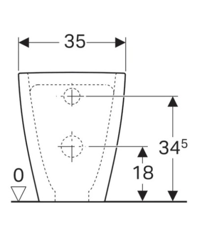 Приставной безободковый унитаз Geberit Acanto 500.602.01.2