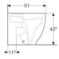 Приставной безободковый унитаз Geberit Acanto 500.602.01.2