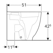 Приставной безободковый унитаз Geberit Acanto 500.602.01.2