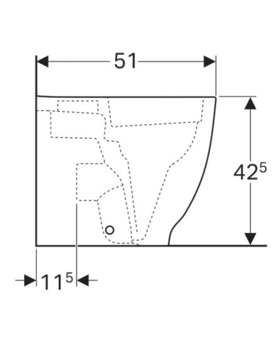 Приставной безободковый унитаз Geberit Acanto 500.602.01.2