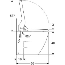Приставной безободковый унитаз с функцией биде Geberit AquaClean Tuma Comfort 146.310.FW.1