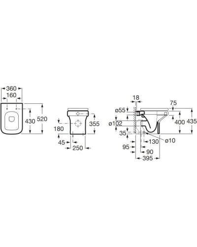 Приставной унитаз Roca Dama 347787000