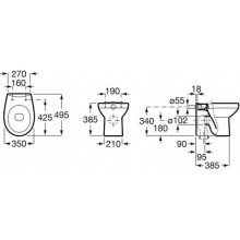 Приставной унитаз Roca Victoria 347396000