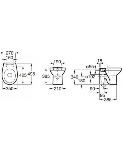 Приставной унитаз Roca Victoria 347396000