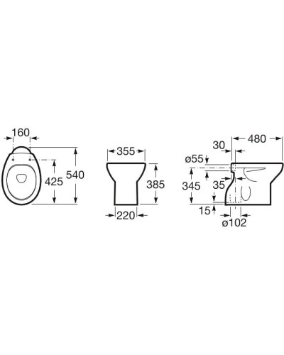Приставной унитаз Roca Victoria 344398000