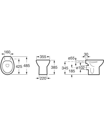 Приставной унитаз Roca Victoria 344397000