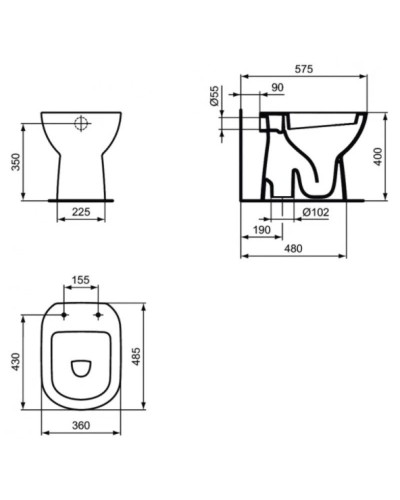 Приставной унитаз Ideal Standard I.Life A T467201