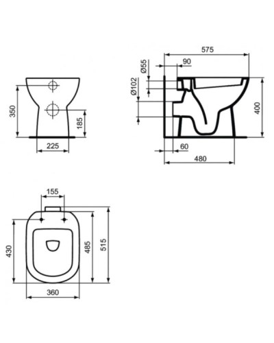 Приставной унитаз Ideal Standard I.Life A T467301