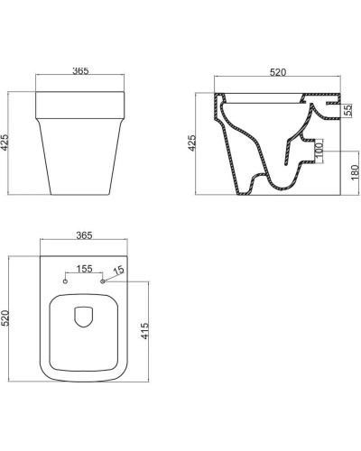 Приставной унитаз BelBagno Marco BB118CB